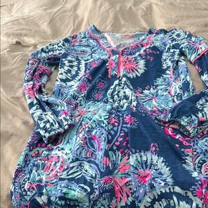 EUC Lilly Pulitzer Floral Dress - Blue and Pink HTF print